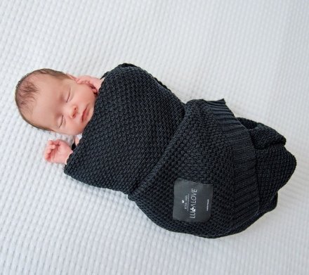 Плед плетений Macaronic 80x100 см Black lullalove-6340 Плед плетений Macaronic 80x100 см Black lullalove-6340