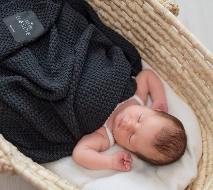 Плед плетений Macaronic 80x100 см Black lullalove-6340 Плед плетений Macaronic 80x100 см Black lullalove-6340