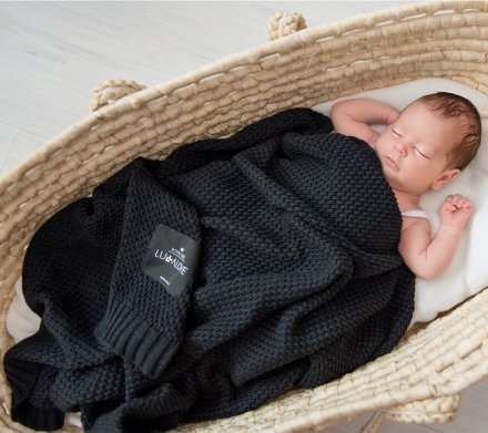 Плед плетений Macaronic 80x100 см Black lullalove-6340 Плед плетений Macaronic 80x100 см Black lullalove-6340