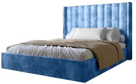 Двоспальне ліжко з підйомним механізмом LION Ніно 160x200 см SILK 503 Темно-синій (LION-045065)
