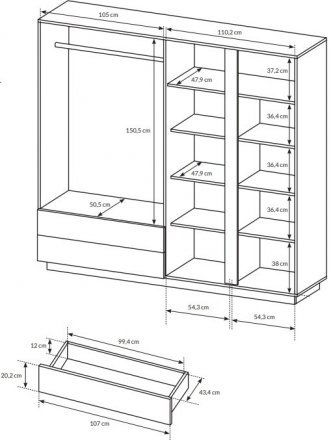 Шафа для одягу Perfect Home Арко / Arco 4-дверна з дзеркалом 4D2S/220 Білий глянець/дуб грандсон (PFH-091041) Шафа для одягу Perfect Home Арко / Arco 4-дверна з дзеркалом 4D2S/220 Білий глянець/дуб грандсон (PFH-091041)