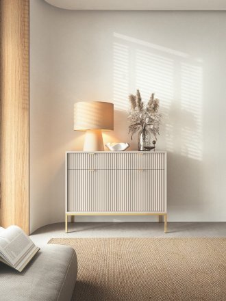Комод Perfect Home Нова / Nova 2-дверний з 2 шухлядами і золотими ніжками KSZ104 Кашемір (PFH-091223)