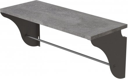 Настінна полиця Ferrum-decor Комфі 260x600x240 метал Сірий ДСП Бетон 16 мм (FRD-102757)