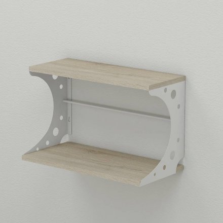 Настінна полиця Ferrum-decor Букін 330x600x240 метал Білий ДСП Сонома 16 мм (FRD-102873)