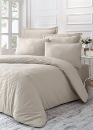 Постільний комплект 200х220 см Stripe Sateen Line бежевий
