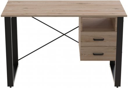 Письмовий стіл із ящиками Ferrum-decor Оскар 750x1400x700 метал Чорний ДСП Дуб Сан-Марино 16 мм (FRD-103276) Письмовий стіл із ящиками Ferrum-decor Оскар 750x1400x700 метал Чорний ДСП Дуб Сан-Марино 16 мм (FRD-103276)
