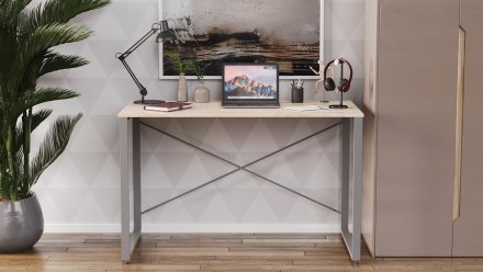 Письмовий стіл Ferrum-decor Серії Конект 75x120x600 сірий ДСП Дуб Сан-Марино 16мм (FRD-104214)