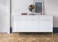 Комод Perfect Home Нова / Nova 3-дверний з 3 шухлядами і золотими ніжками KSZ154 Білий (PFH-091241)