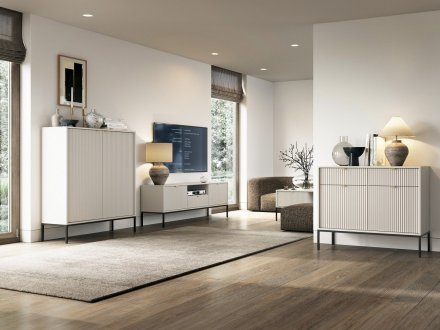 Комод Perfect Home Нова / Nova 2-дверний з 2 шухлядами і чорними ніжками KSZ104 Кашемір (PFH-091222)