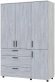 Шафа для одягу Doros Торн Сосна Натті 3 ДСП/3Ш (полиці) 135х51.6х200 (DRS-012080)