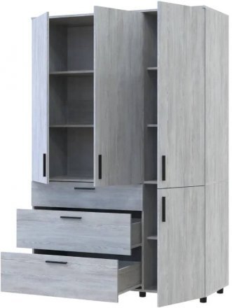 Шафа для одягу Doros Торн Сосна Натті 3 ДСП/3Ш (полиці) 135х51.6х200 (DRS-012080)