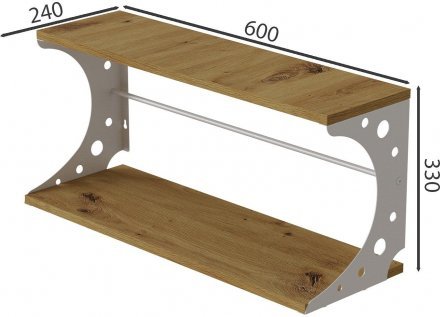 Настінна полиця Ferrum-decor Букін 330x600x240 метал Білий ДСП Дуб Артизан 16 мм (FRD-102875) Настінна полиця Ferrum-decor Букін 330x600x240 метал Білий ДСП Дуб Артизан 16 мм (FRD-102875)