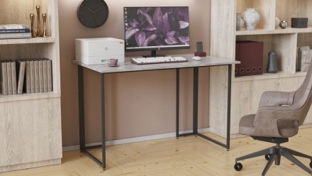 Письмовий стіл Ferrum-decor Ханна 75x140x60 чорний ДСП Біле 16мм (FRD-103491)