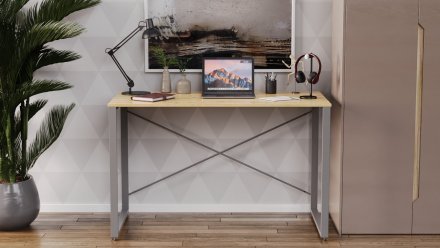 Письмовий стіл Ferrum-decor Серії Конект 75x120x600 сірий ДСП Дуб Артизан 16мм (FRD-104215)