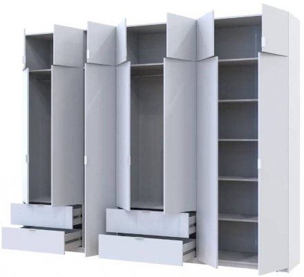 Шафа для одягу Doros Лукас Біла 3+4 ДСП 300х50х240 DRS-011688 (42005130)