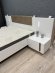 Ліжко (каркас) Perfect Home Арко / Arco 160 з м'яким ізголів'ям двоспальне Білий глянець/дуб грандсон (PFH-091045)