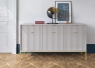 Комод Perfect Home Нова / Nova 3-дверний з 3 шухлядами і золотими ніжками KSZ154 Сірий (PFH-091243)