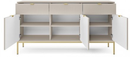 Комод Perfect Home Нова / Nova 3-дверний з 3 шухлядами і золотими ніжками KSZ154 Кашемір (PFH-091245)