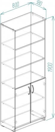 Шафа Анжело Ferrum-decor на 5 полиць з 2 дверима 1900x800x380 ДСП Бетон 16 мм (FRD-105066) Шафа Анжело Ferrum-decor на 5 полиць з 2 дверима 1900x800x380 ДСП Бетон 16 мм (FRD-105066)