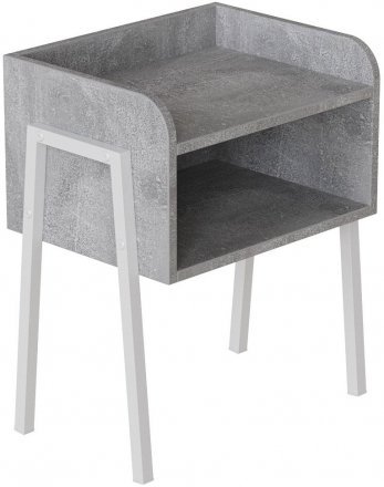 Тумба модульна Ferrum-decor Джузі 540x450x320 метал Білий ДСП Бетон 16 мм (FRD-102981)