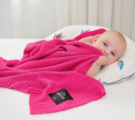 Плед плетений Macaronic 80x100 см Rapsberry lullalove-4865 Плед плетений Macaronic 80x100 см Rapsberry lullalove-4865
