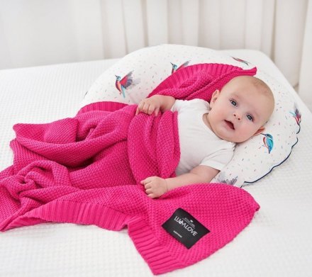 Плед плетений Macaronic 80x100 см Rapsberry lullalove-4865 Плед плетений Macaronic 80x100 см Rapsberry lullalove-4865