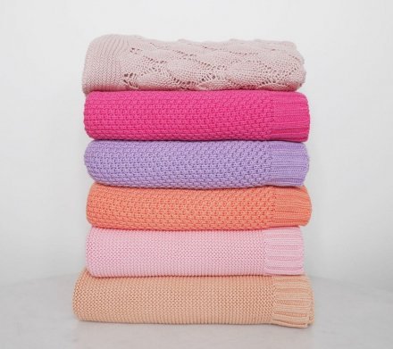 Плед плетений Macaronic 80x100 см Rapsberry lullalove-4865 Плед плетений Macaronic 80x100 см Rapsberry lullalove-4865