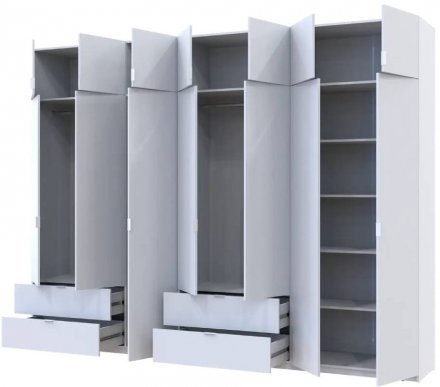 Шафа для одягу Doros Лукас Білий 3+4 ДСП 315х50х240 DRS-011689 (42005134)