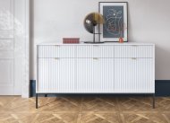 Комод Perfect Home Нова / Nova 3-дверний з 3 шухлядами і чорними ніжками KSZ154 Білий (PFH-091240)