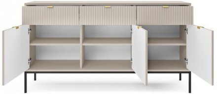 Комод Perfect Home Нова / Nova 3-дверний з 3 шухлядами і чорними ніжками KSZ154 Кашемір (PFH-091244)
