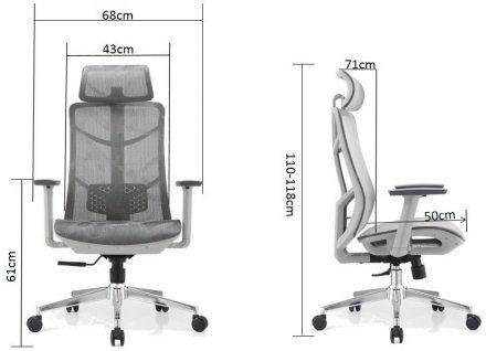 Крісло комп'ютерне HQOC-24A-2-G Perfect Home Сірий (PFH-092092)