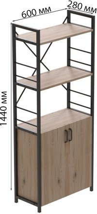 Етажерка 3/60 Ferrum-decor Серії Конект з тумбою 144x60x28 Чорний ДСП Сан-Марино (FRD-104443) Етажерка 3/60 Ferrum-decor Серії Конект з тумбою 144x60x28 Чорний ДСП Сан-Марино (FRD-104443)