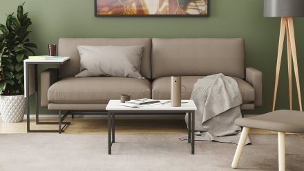 Стіл журнальний приставний Террі Комбо Ferrum-decor 345x662x440 Чорний метал ДСП Біле 16 мм (FRD-105136)