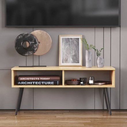 Тумба під ТВ Невада Ferrum-decor 45x100x38 Чорний метал ДСП Дуб Артизан 16 мм (FRD-106726) Тумба під ТВ Невада Ferrum-decor 45x100x38 Чорний метал ДСП Дуб Артизан 16 мм (FRD-106726)