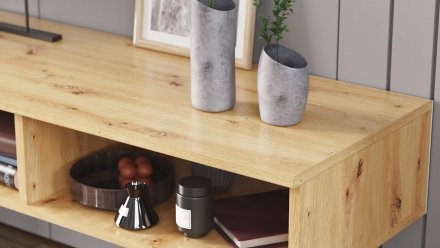 Тумба під ТВ Невада Ferrum-decor 45x100x38 Чорний метал ДСП Дуб Артизан 16 мм (FRD-106726) Тумба під ТВ Невада Ferrum-decor 45x100x38 Чорний метал ДСП Дуб Артизан 16 мм (FRD-106726)