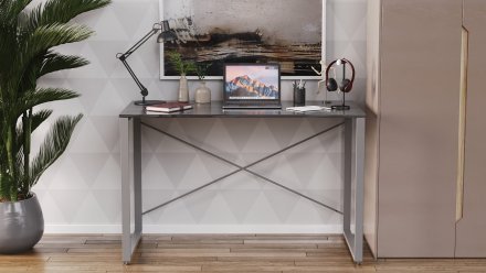 Письмовий стіл Ferrum-decor Серії Конект 75x120x60 сірий ДСП Сосна Кембра 16мм (FRD-104218)