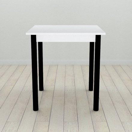 Стіл кухонний Ferrum-decor Агата 75x70x70 Чорний ДСП Біле 16мм (FRD-106245)