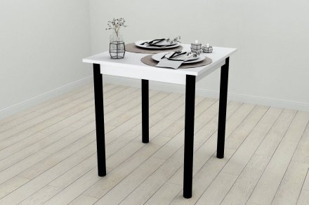 Стіл кухонний Ferrum-decor Агата 75x70x70 Чорний ДСП Біле 16мм (FRD-106245)