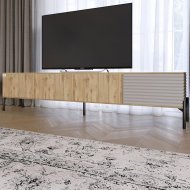 Тумба під телевізор на чорних металевих ніжках LION Грей Дуб Аппалачі/Кашемір (LION-042580)