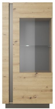 Вітрина низька Perfect Home Арко / Arco 1-дверна 1D1W/72 Дуб артизан/графіт (PFH-091060)