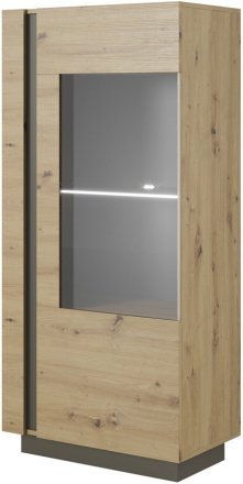 Вітрина низька Perfect Home Арко / Arco 1-дверна 1D1W/72 Дуб артизан/графіт (PFH-091060)