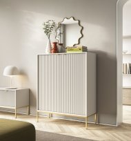 Комод високий Perfect Home Нова / Nova 2-дверний з золотими ніжками K104 Кашемір (PFH-091237)