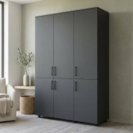 Шафа для одягу Doros Торн Антрацит 3 ДСП (штанга) 135х51.6х200 (DRS-012083)