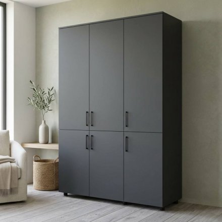 Шафа для одягу Doros Торн Антрацит 3 ДСП (штанга) 135х51.6х200 (DRS-012083)