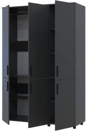 Шафа для одягу Doros Торн Антрацит 3 ДСП (штанга) 135х51.6х200 (DRS-012083)