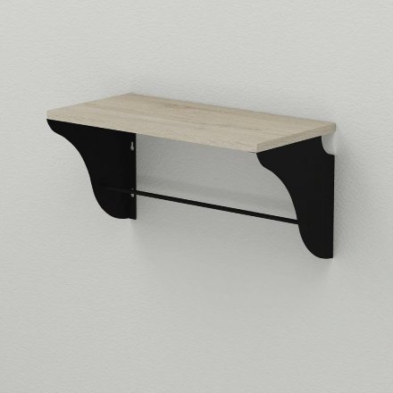 Настінна полиця Ferrum-decor Комфі 260x700x240 метал Чорний ДСП Сонома 16 мм (FRD-102761) Настінна полиця Ferrum-decor Комфі 260x700x240 метал Чорний ДСП Сонома 16 мм (FRD-102761)