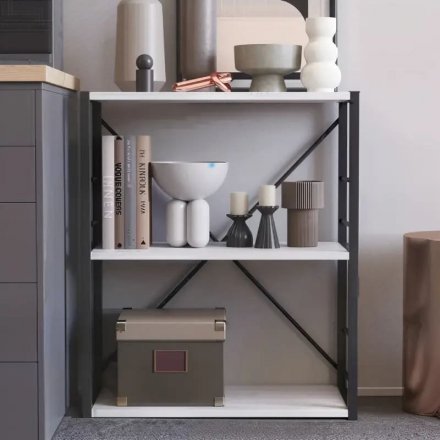 Етажерка 3/60 Ferrum-decor Серії Конект 75x60x28 чорний ДСП Біле 16мм (FRD-104254)