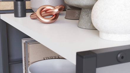 Етажерка 3/60 Ferrum-decor Серії Конект 75x60x28 чорний ДСП Біле 16мм (FRD-104254)