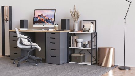 Етажерка 3/60 Ferrum-decor Серії Конект 75x60x28 чорний ДСП Біле 16мм (FRD-104254)