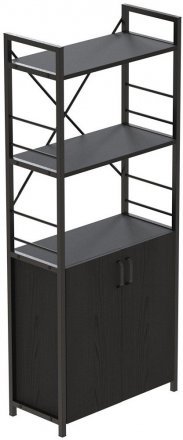 Етажерка 3/60 Ferrum-decor Серії Конект із тумбою 144x60x28 Чорний ДСП Сосна Кембра (FRD-104444)